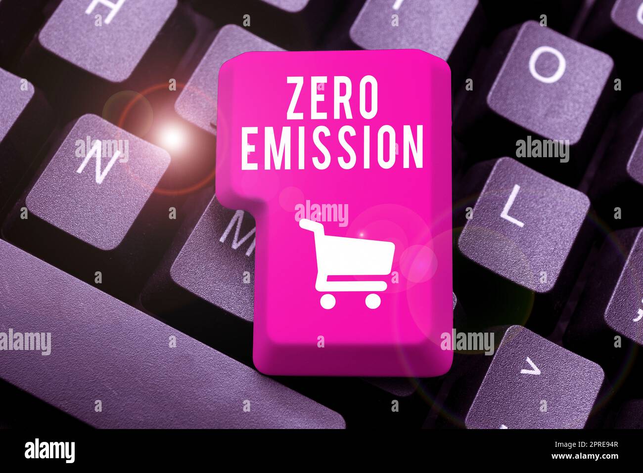 Hand writing sign Zero Emission, Word for refers to an engine that