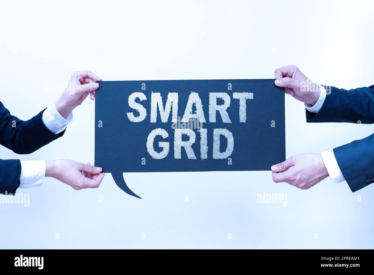 Text caption presenting Smart Grid, Word for includes of operational and energy measures including meters Stock Photo