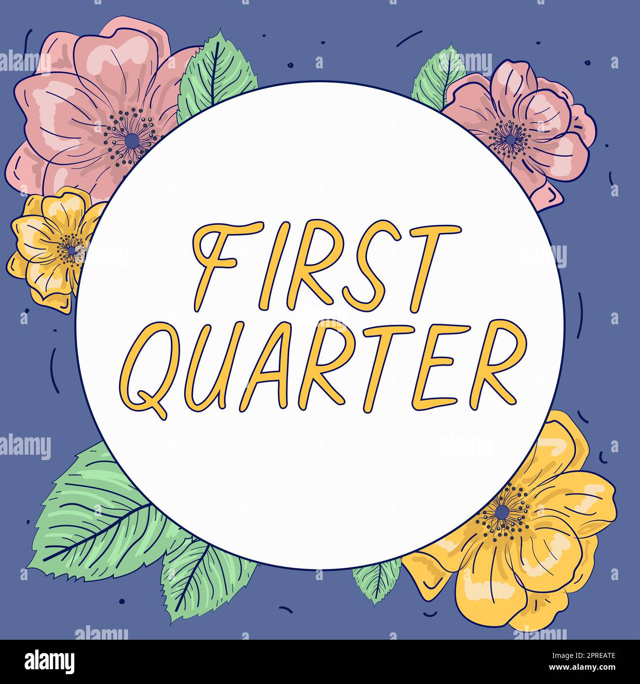 Handwriting text First Quarter, Business idea one of the considered four principal phases of the