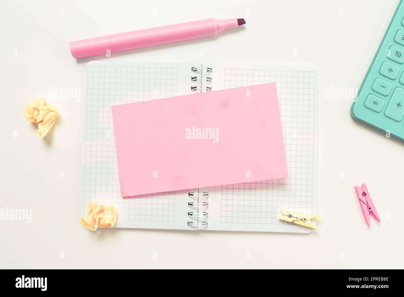 Multiple Assorted Collection Office Stationery Photo Placed Over Table Stock Photo