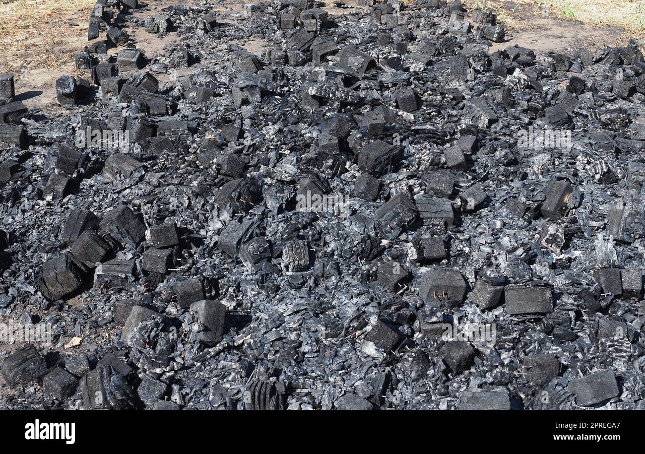black charcoal ashes from the combustion of wood Stock Photo Alamy