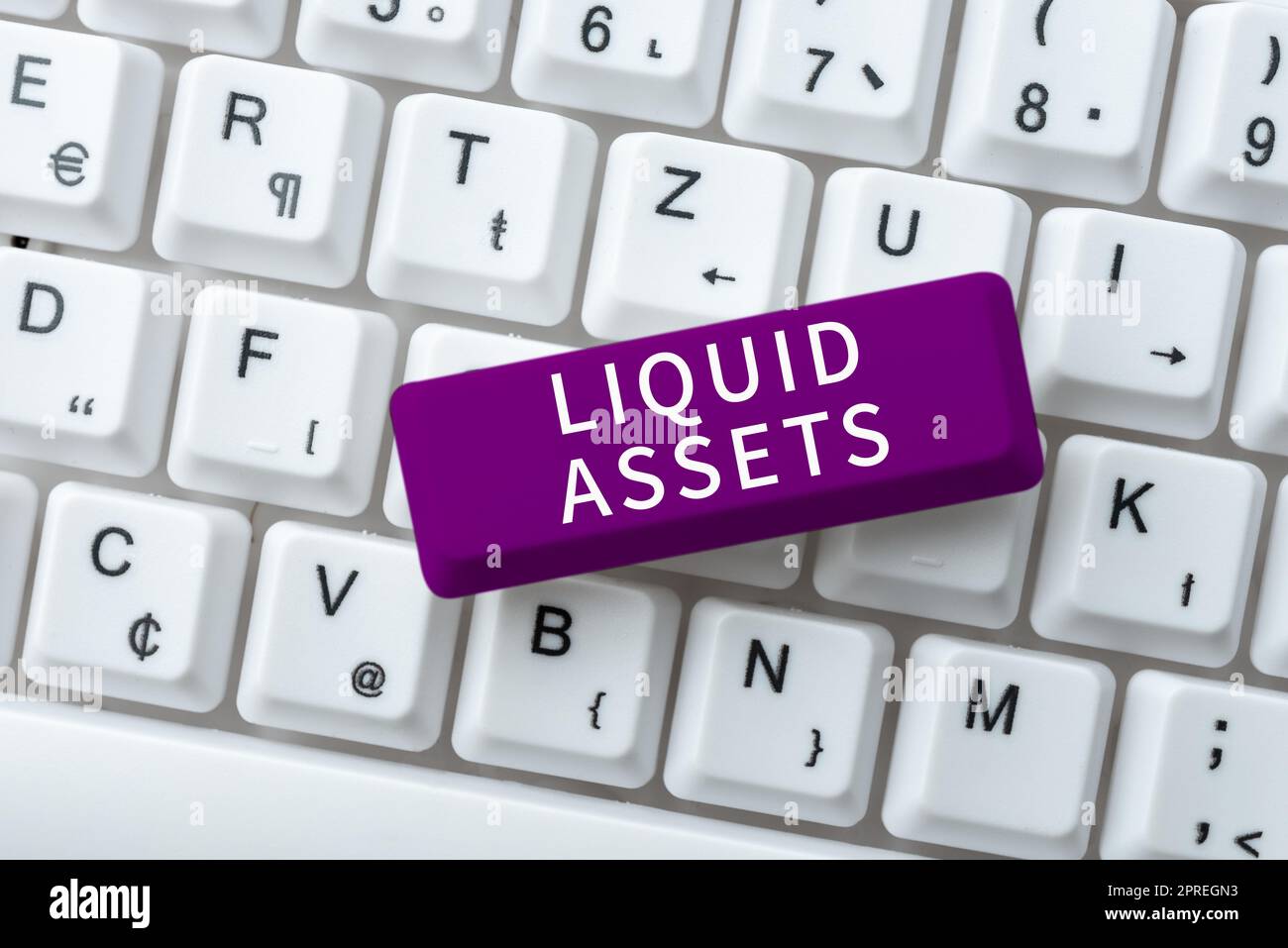 Conceptual display Liquid Assets, Concept meaning Cash and Bank Balances Market Liquidity Deferred Stock Stock Photo