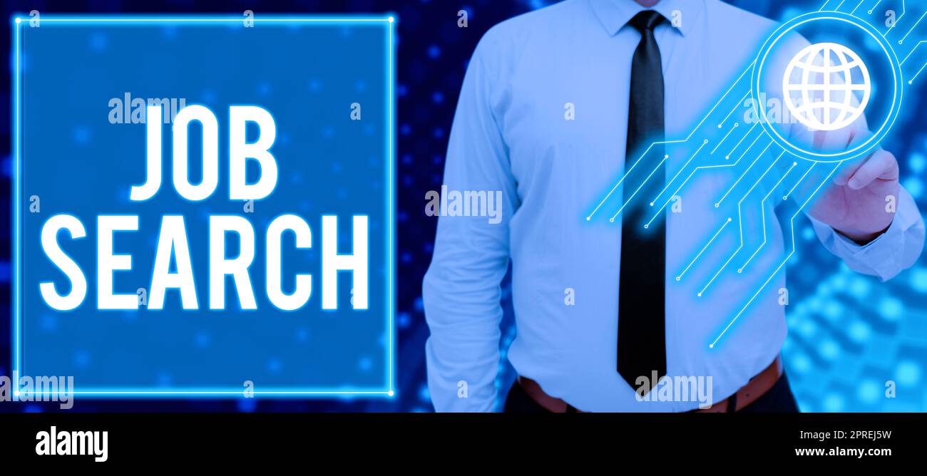 Conceptual display Job Search, Business overview An act of person to ...