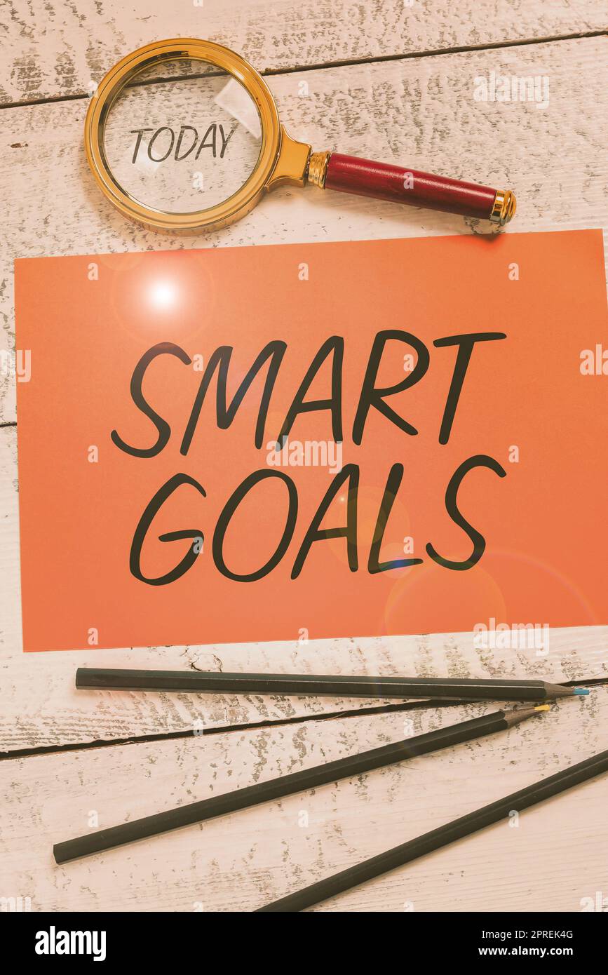 Text showing inspiration Smart Goals, Business concept mnemonic used as