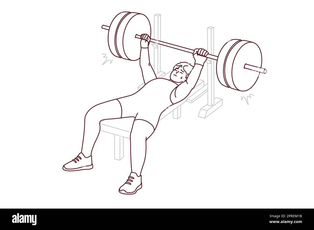 Male athlete in sportswear lift barbell in gym. Man powerlifter