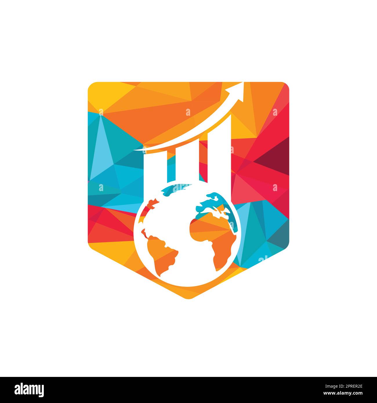 World Stats vector logo design template. World finance logo design