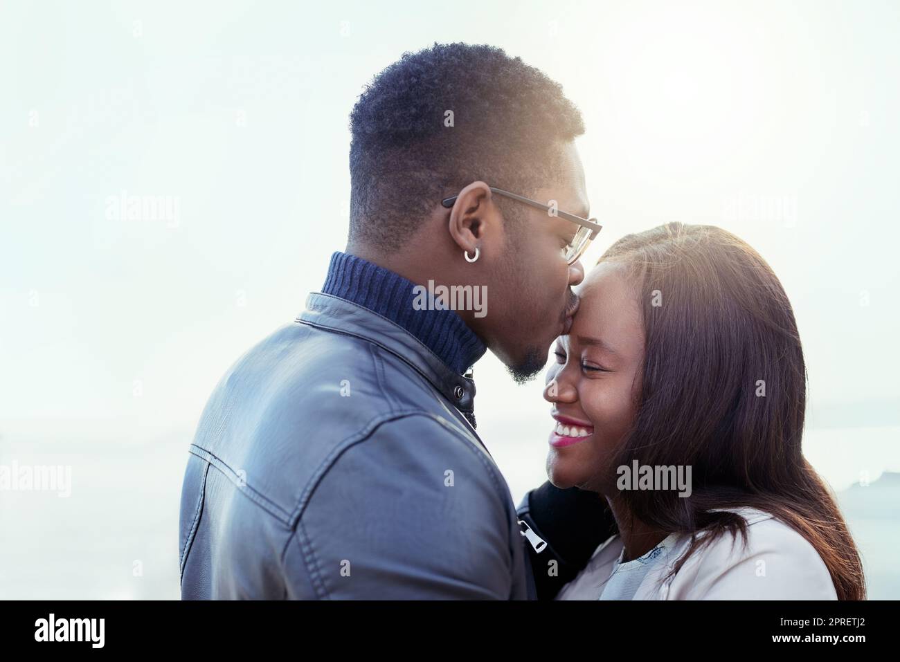 My life is nothing without you. an affectionate young couple bonding together outdoors. Stock Photo