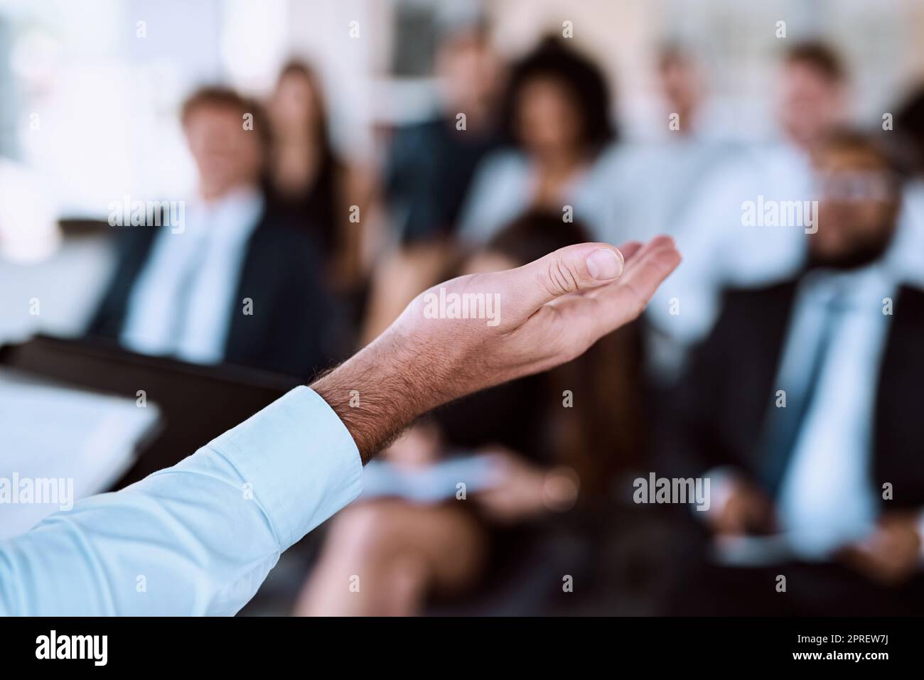 Presentation skills that are polished and professional. businesspeople attending a conference. Stock Photo