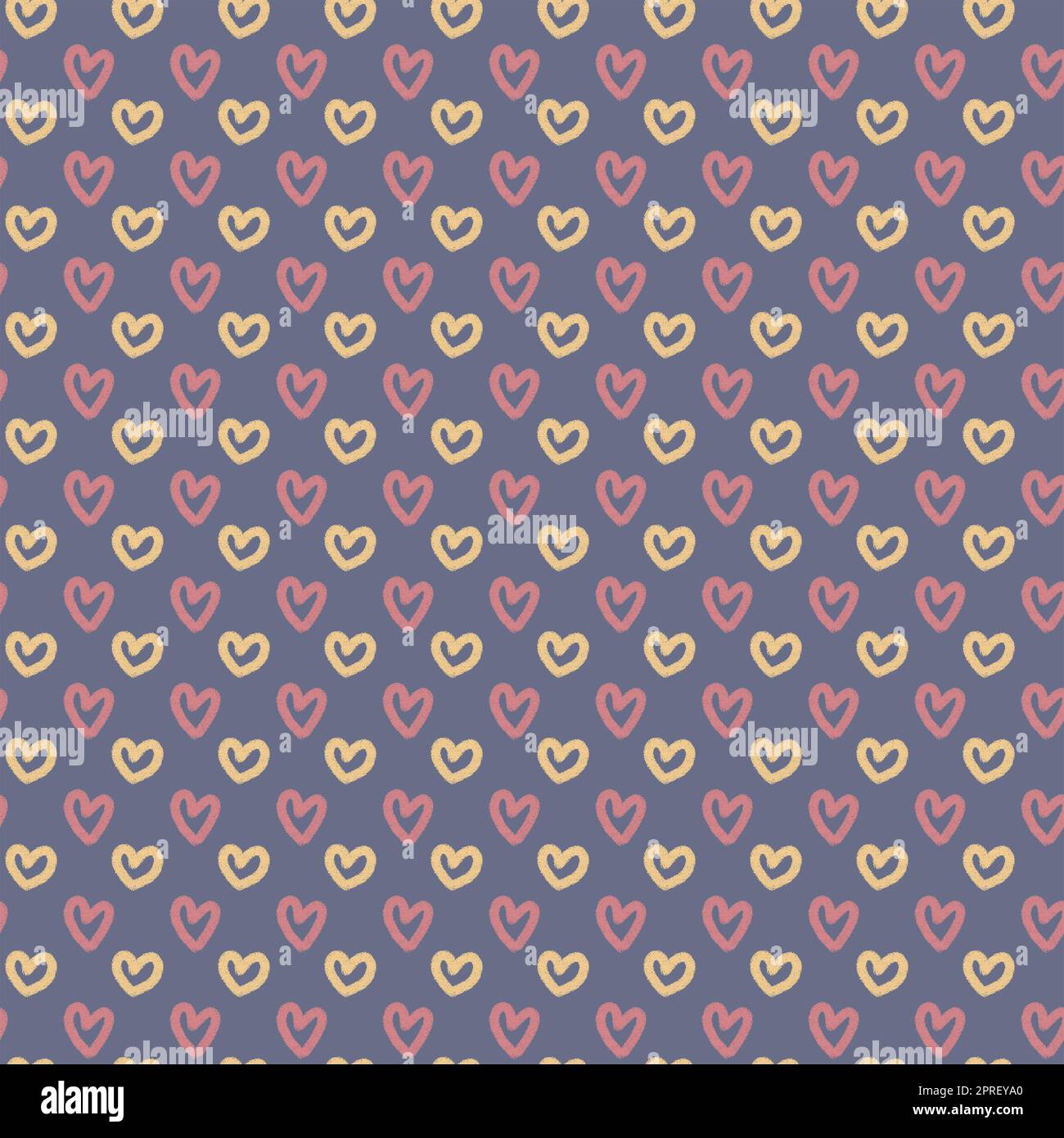 Heart shape seamless pattern doodle abstract background illustration ...