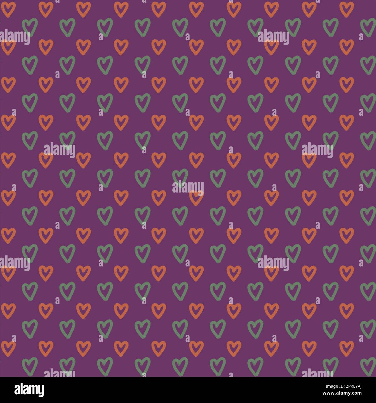 Heart shape seamless pattern doodle abstract background illustration ...