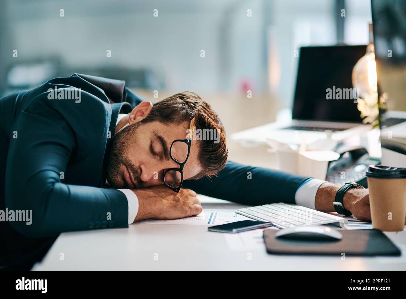 Working hard office tired hi-res stock photography and images - Alamy