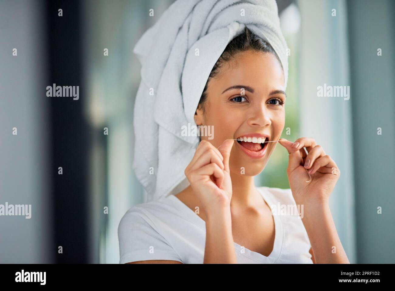 Oral hygiene is vital to a healthy lifestyle. an attractive young woman