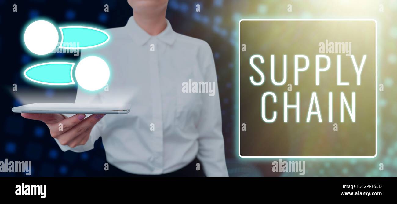 Inspiration showing sign Supply Chain. Concept meaning System of