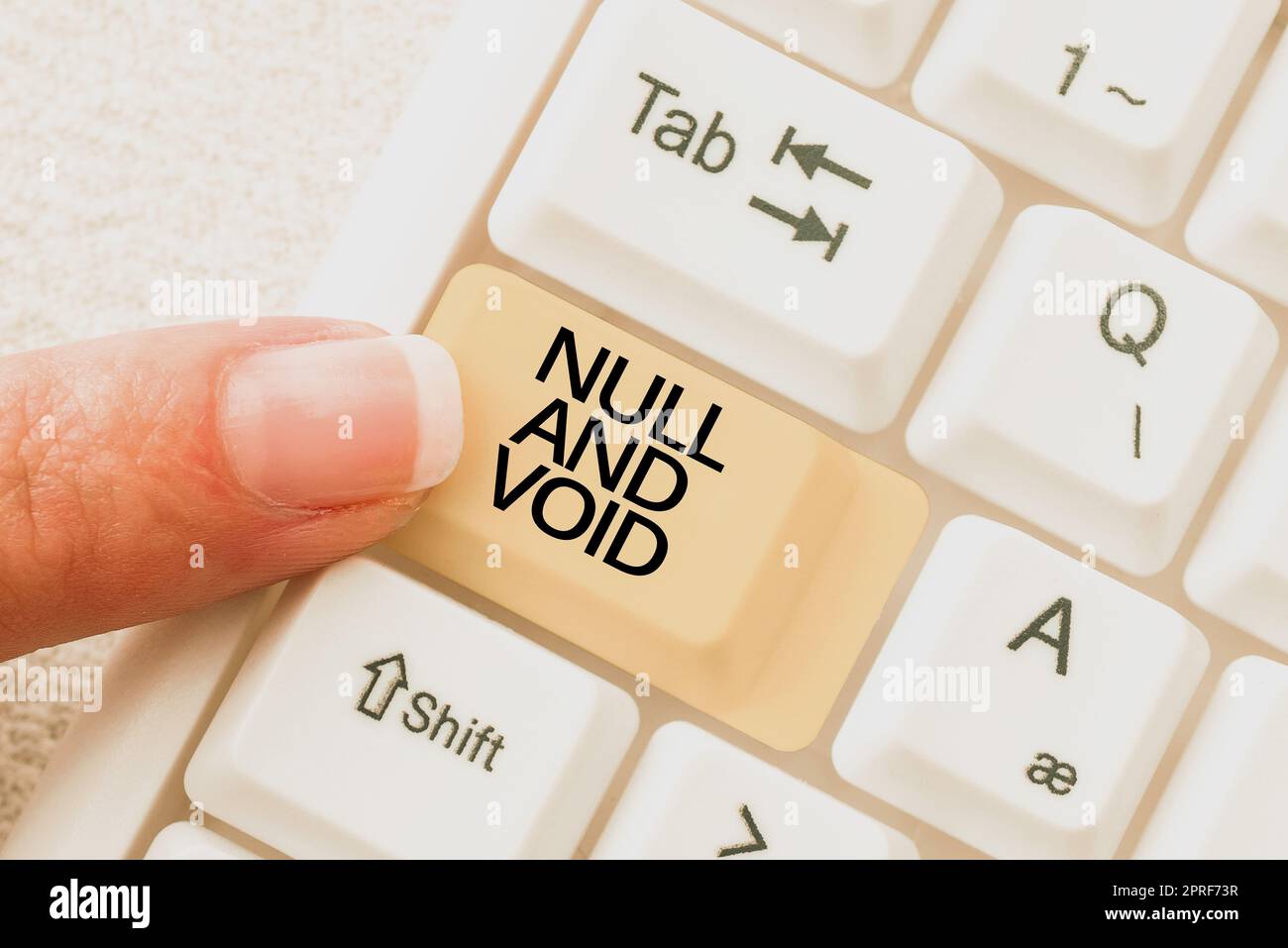 Hand writing sign Null And Void. Concept meaning Cancel a contract