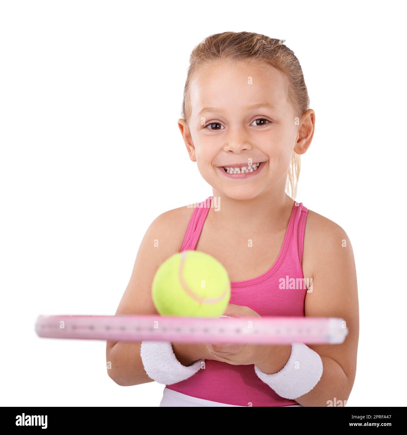 Shes ready to beat you at your own game. Portrait of a cute little girl