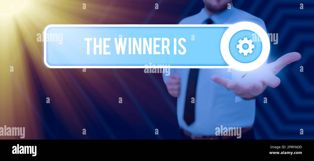 Text showing inspiration the winner is. Concept meaning Engine Motor