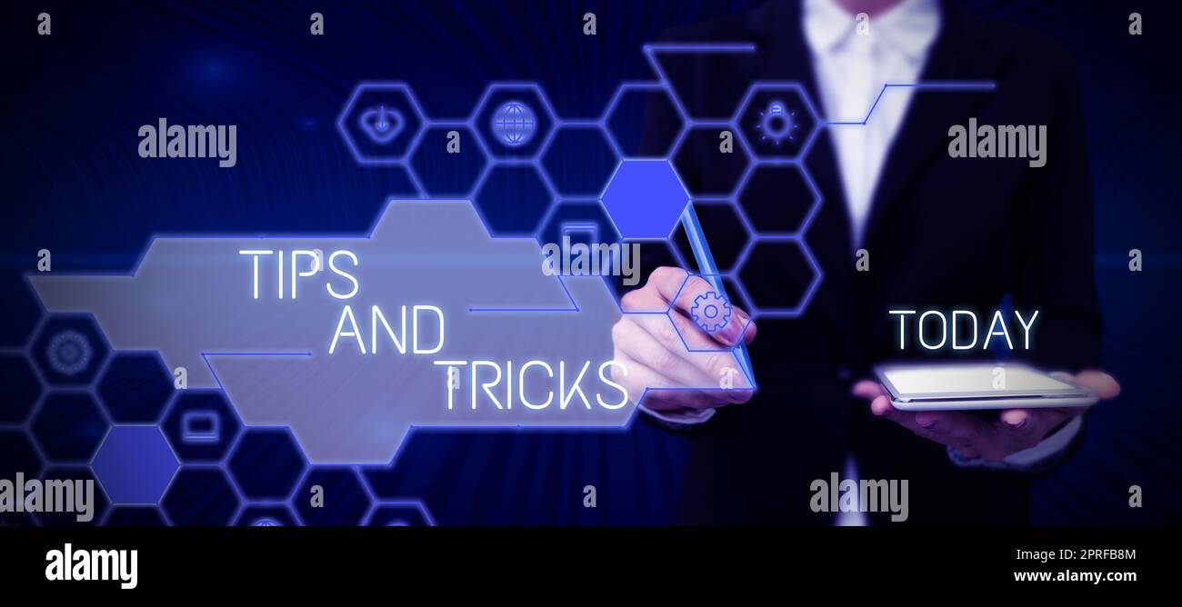Text caption presenting Tips And Tricks. Conceptual photo Steps Life