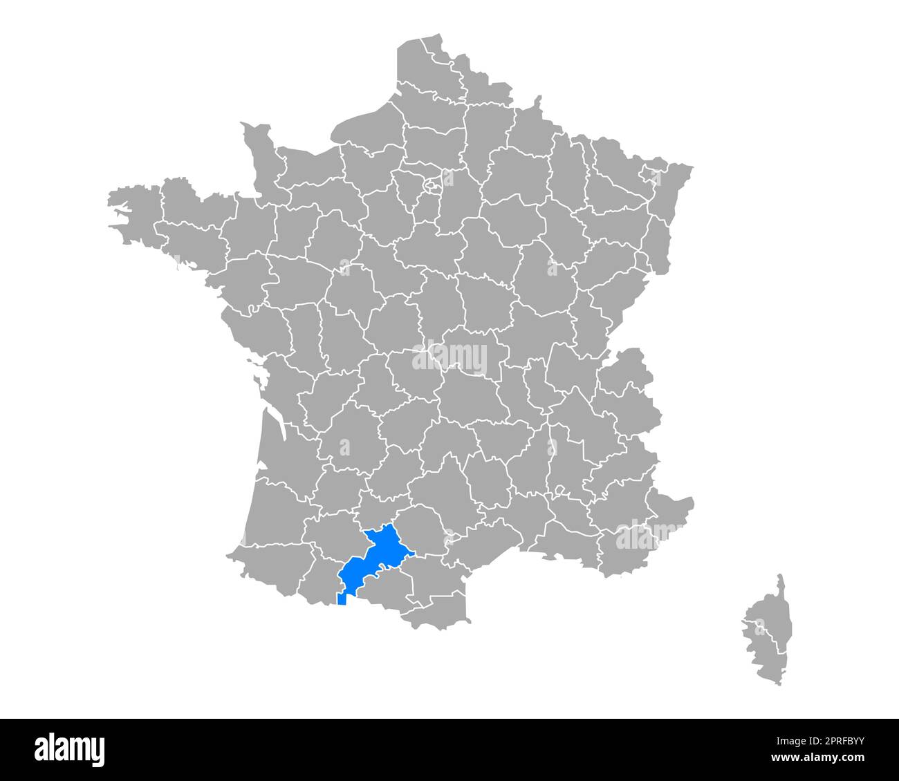 Map of Haute-Garonne in France Stock Photo - Alamy