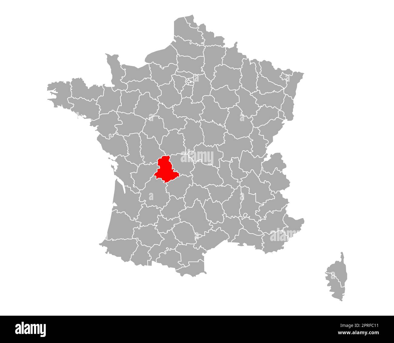 Map of Haute-Vienne in France Stock Photo - Alamy
