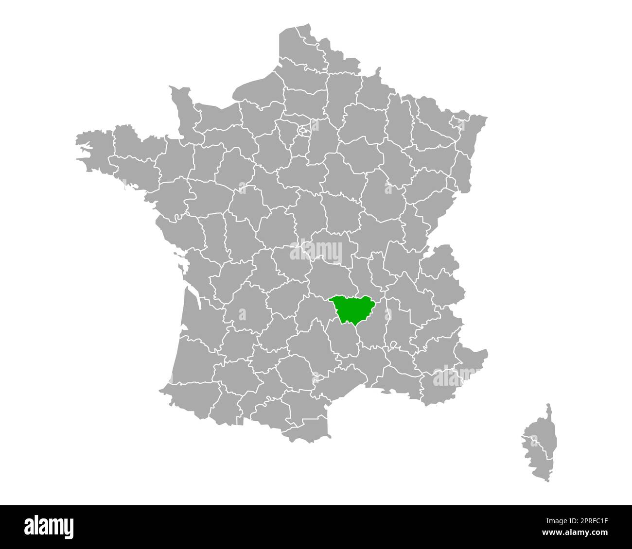 Map of Haute-Loire in France Stock Photo - Alamy