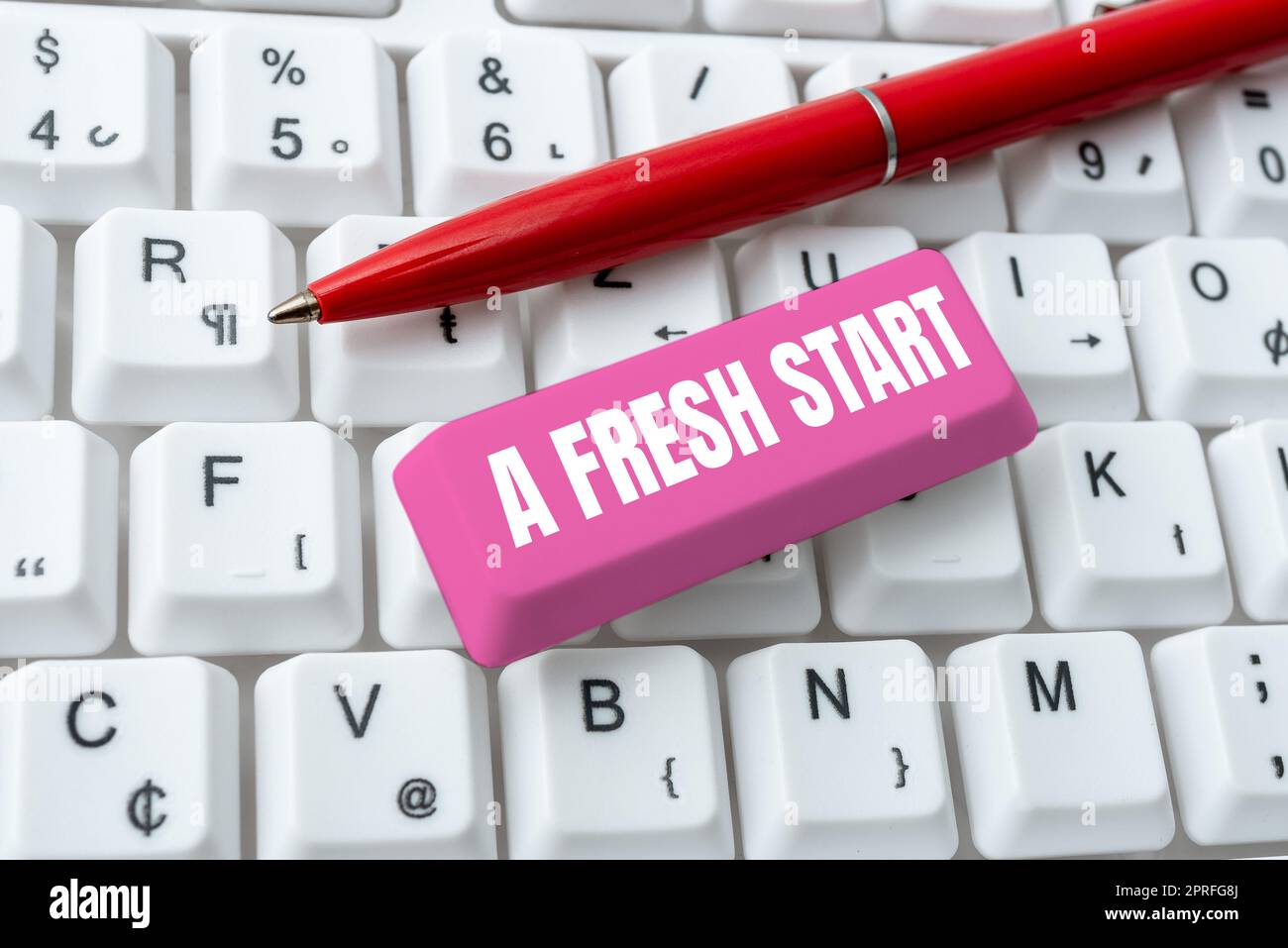 Conceptual caption A Fresh Start. Word Written on New beginnings changing direction and strategies to continue Stock Photo