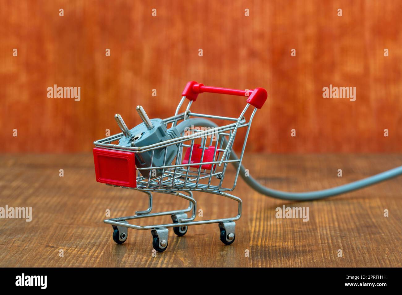 Electric plug in small shopping cart Stock Photo Alamy