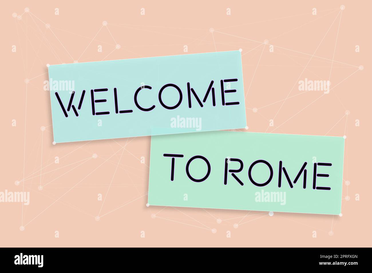 Welcome Beautiful Rome Text sign showing Welcome To Rome, Conceptual photo Arriving to Italia ...