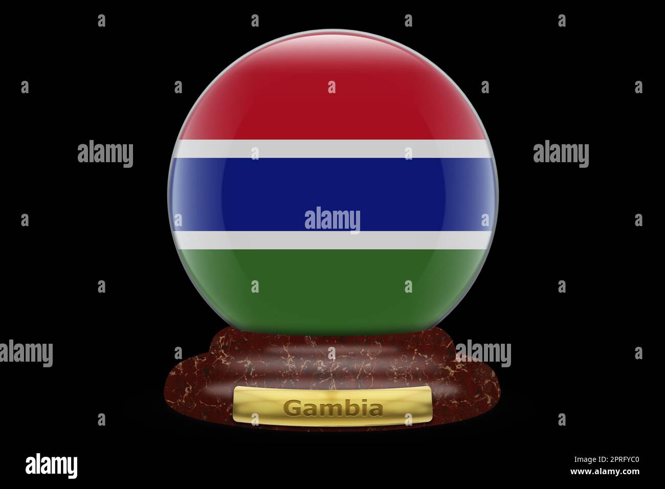 3D Flag of Gambia on a globe Stock Photo - Alamy