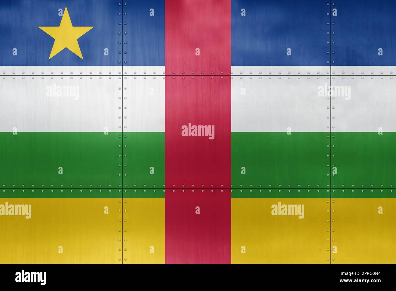 3D Flag of Central African Republic on metal Stock Photo - Alamy