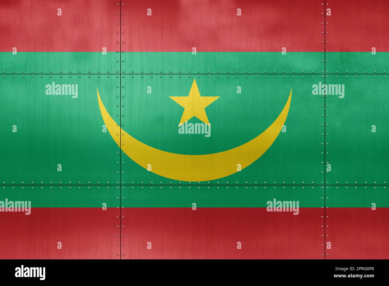 3D Flag of Mauritania on metal Stock Photo - Alamy