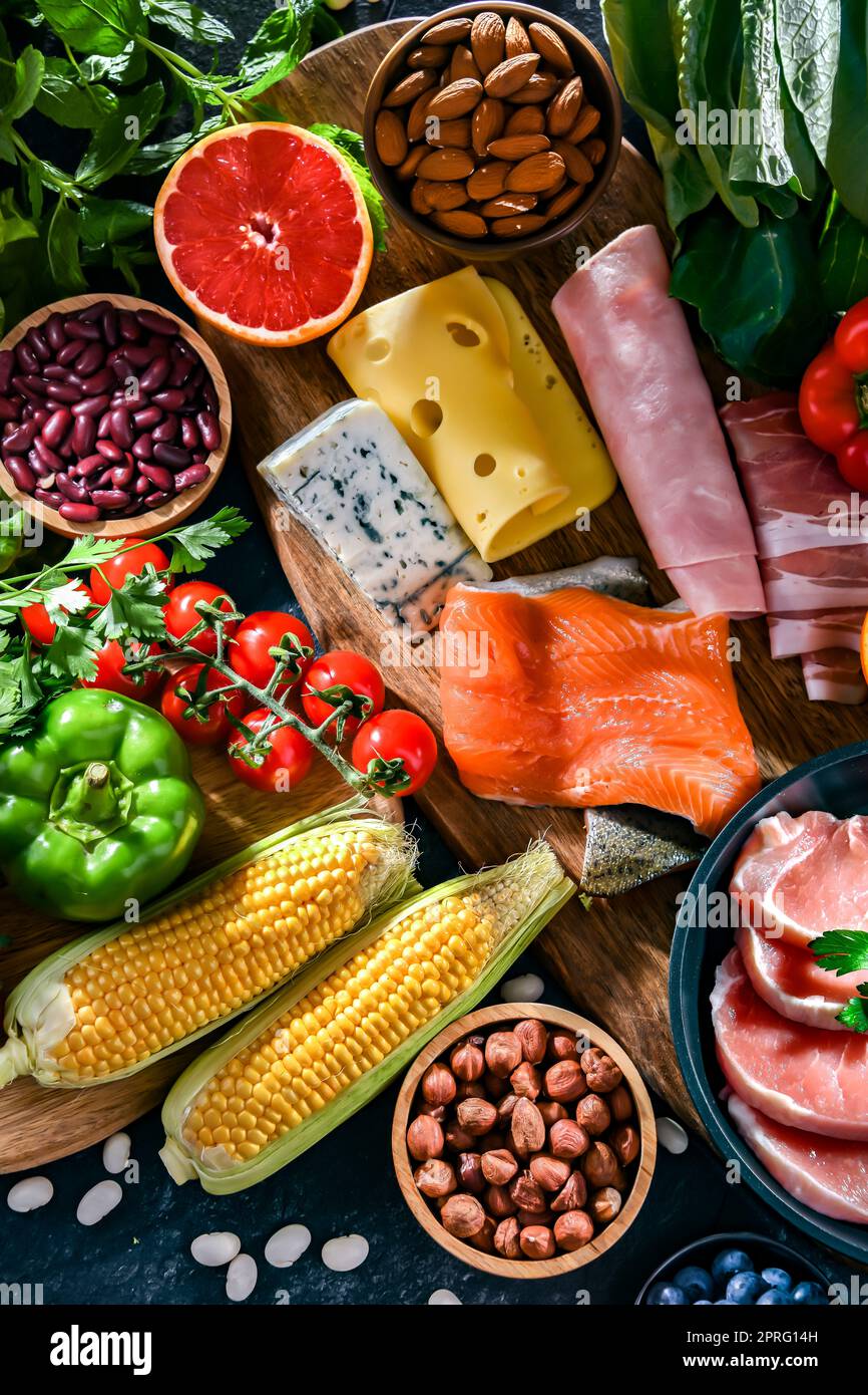 Low-carbohydrate diet products recommended for weight loss Stock Photo
