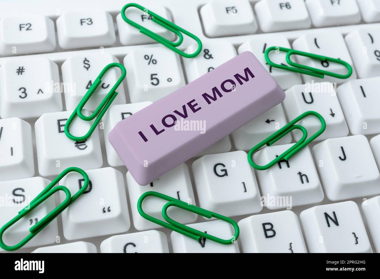 Sign displaying I Love Mom. Business approach Good feelings about my mother Affection loving happiness Stock Photo