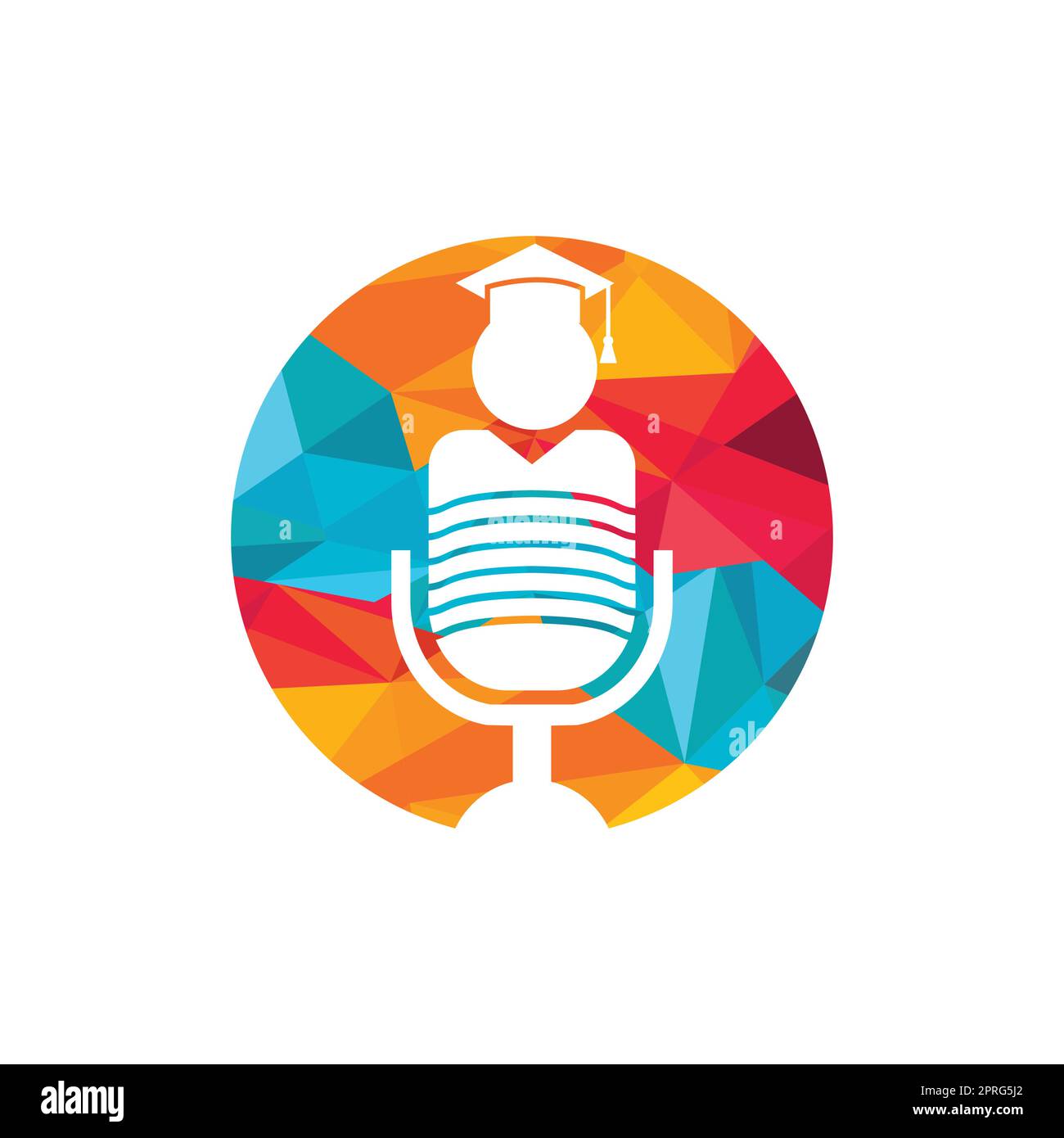 Student podcast vector logo icon symbol design. Education podcast logo concept. Stock Vector