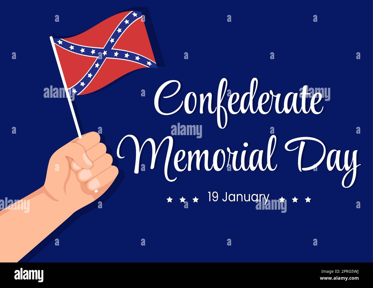 Confederate Memorial Day Template Hand Drawn Cartoon Flat Illustration ...