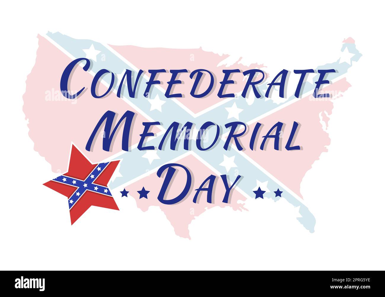 Confederate Memorial Day Template Hand Drawn Cartoon Flat Illustration ...