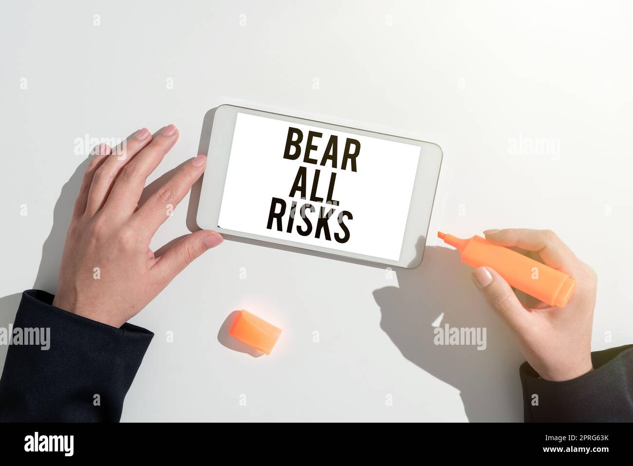 Handwriting text Bear All Risks. Internet Concept Be aware of all ...