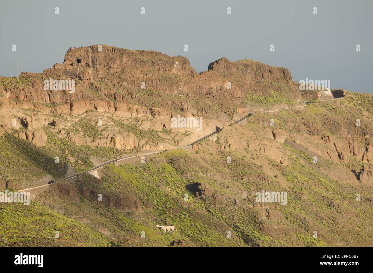 Ridges on the eastern edge of the Tirajana crater. Stock Photo