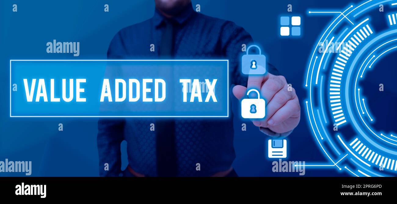 Text showing inspiration Value Added Tax. Business concept Amount of ...