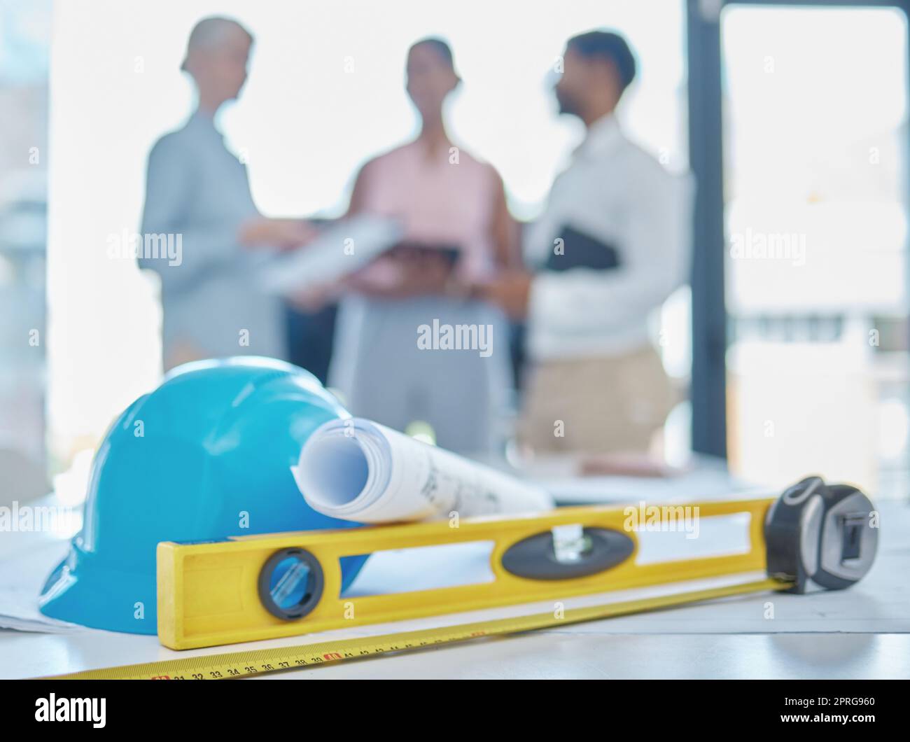 Equipment or architecture tools in an office of engineers planning