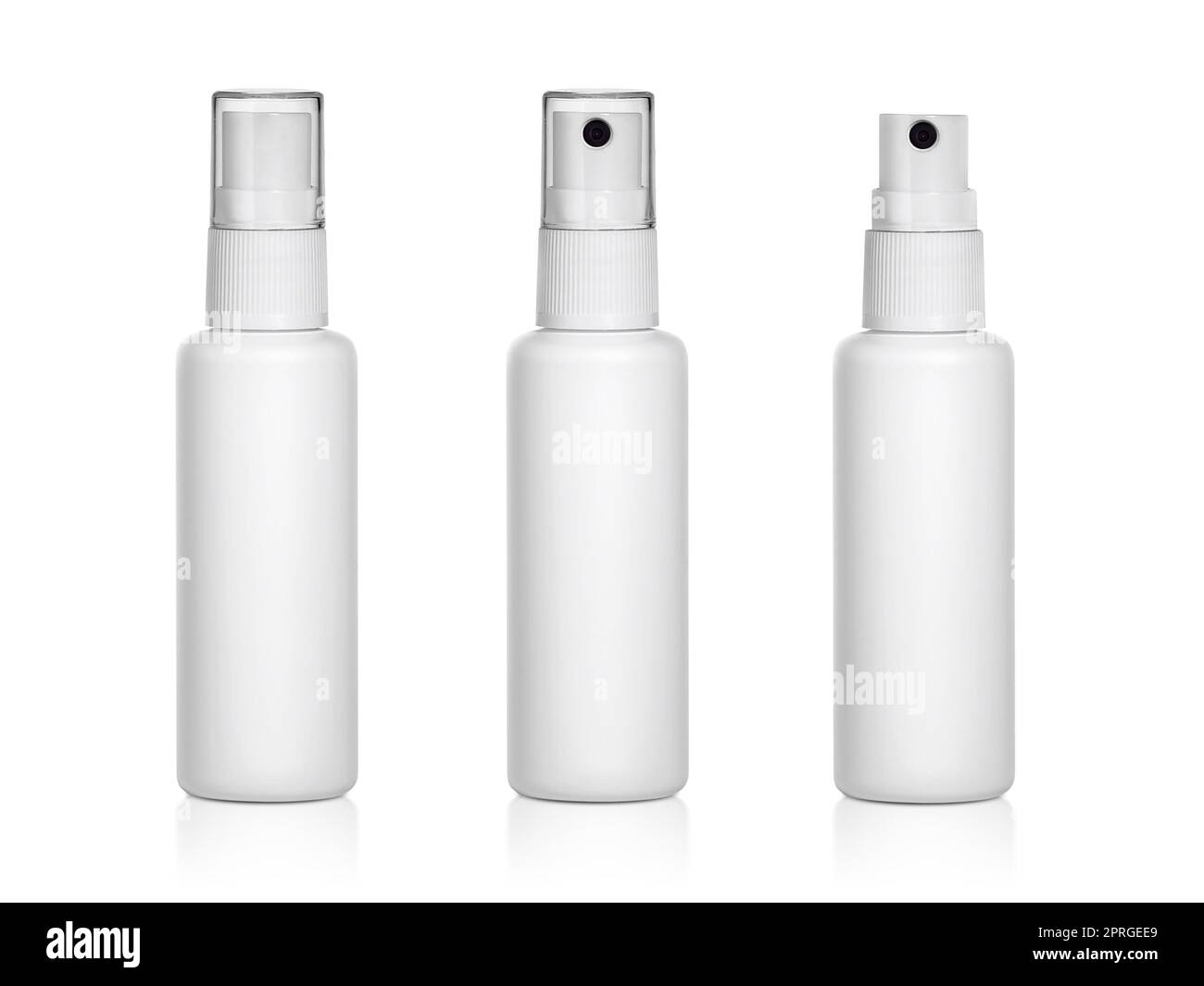 Plastic spray bottles isolated on white background Stock Photo - Alamy