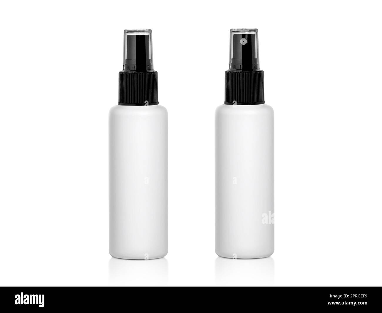 Plastic spray bottles isolated on white background Stock Photo - Alamy