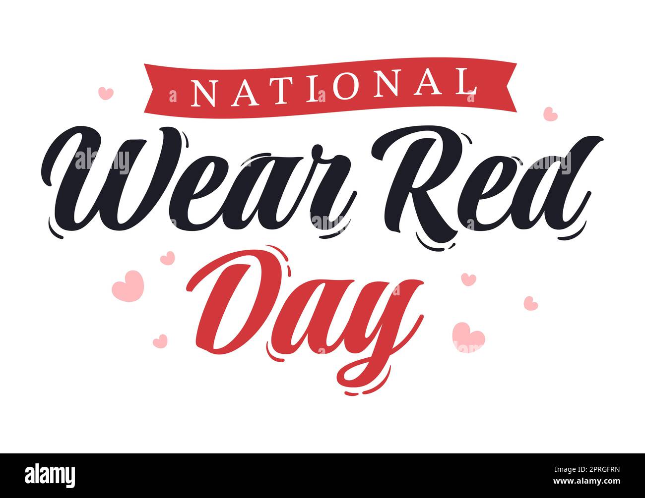 National Wear Red Day on February 7th Template Hand Drawn Cartoon Flat