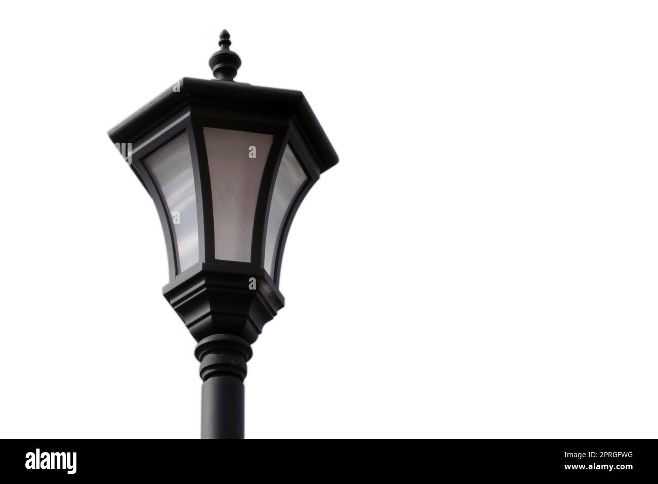Old street lamp close up. Isolated object on a white background Stock Photo