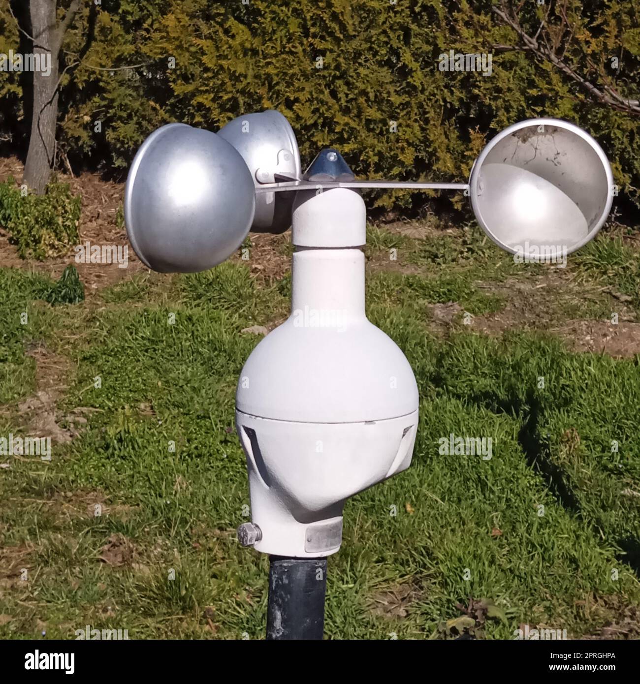Wind measurement by weather station, observing weather conditions in