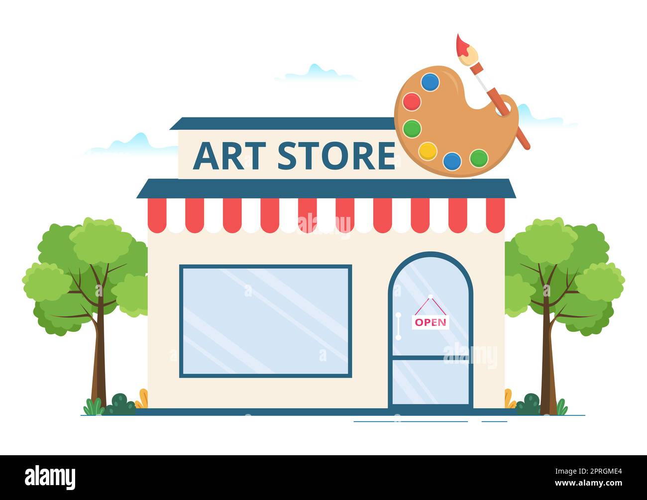 Art Shop with Painting Supplies Store Accessories and Tools for Drawing