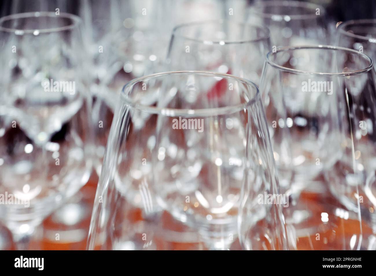 empty wine glasses Stock Photo