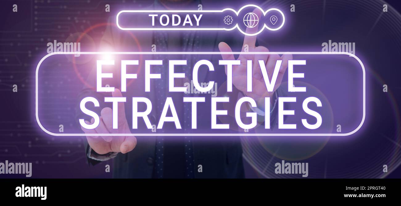 Text sign showing Effective Strategies, Word for Sound Tactical Scheme ...