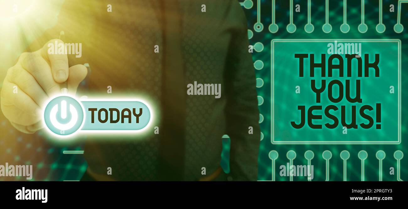 Conceptual display Thank You Jesus. Business showcase Being grateful