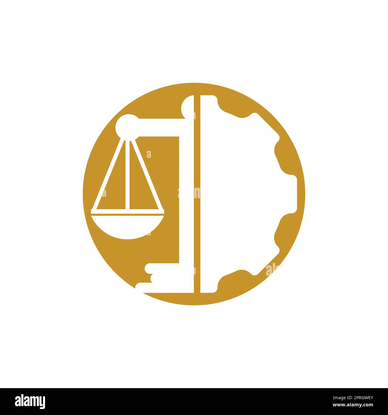 Industrial law firm vector logo design concept. Law firm with gear logo