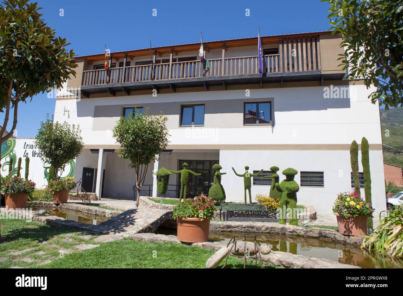 Town Hall gardens at Losar de la Vera, Spain Stock Photo Alamy
